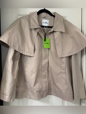 Sam Edelman Women's Taupe Cape-Detail Trench Coat